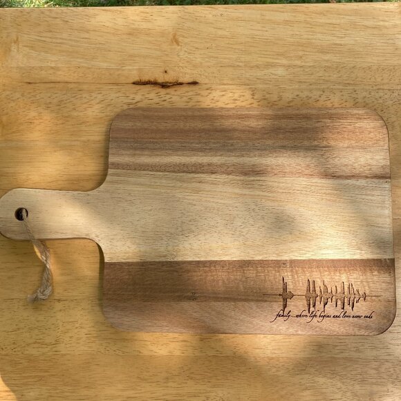 Family...Where Life Begins And Love Never Ends Soundwave Cutting Board - Picture 1 of 6